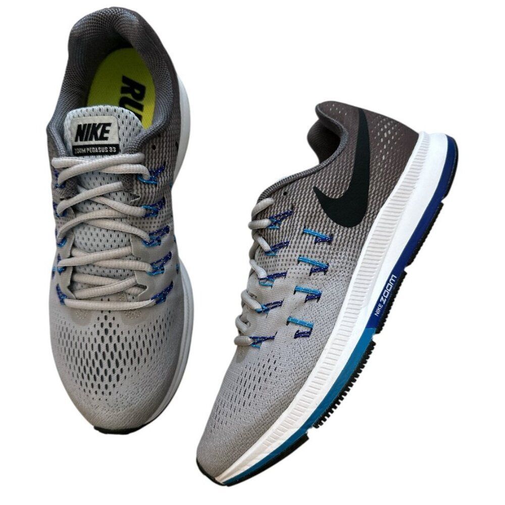 Nike Air Zoom Pegasus 33 Running Shoes Sneakers Gray Mens Size 10 831352-004